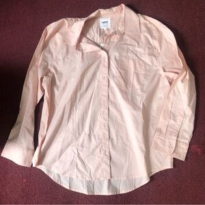 Aerie peach long sleeve button down dad shirt L